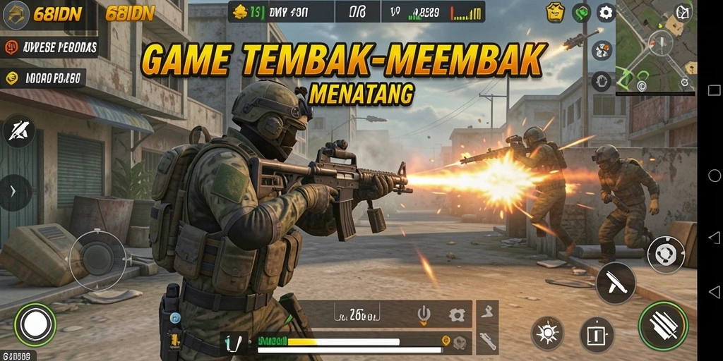 Tampilan gameplay seru dalam game TPS 68IDN.