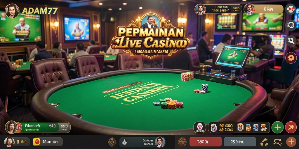 Tampilan gameplay Live Casino ADAM77 yang menarik dan interaktif.