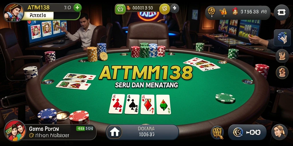 Tampilan menegangkan dari permainan Poker di ATM138.