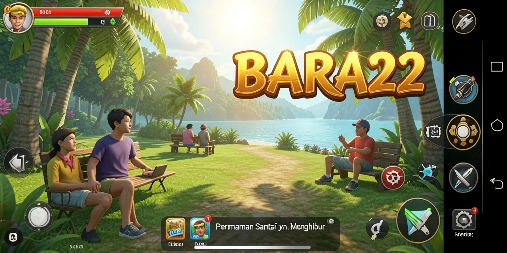 Gameplay BARA22 yang santai dan menghibur dengan grafis warna-warni.