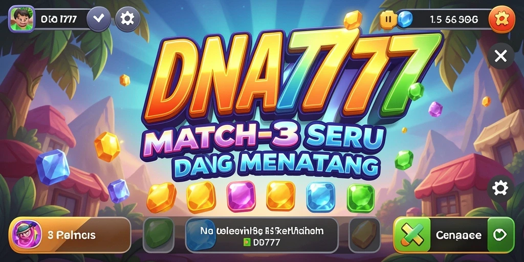 Gameplay Match-3 yang seru di DNA777.