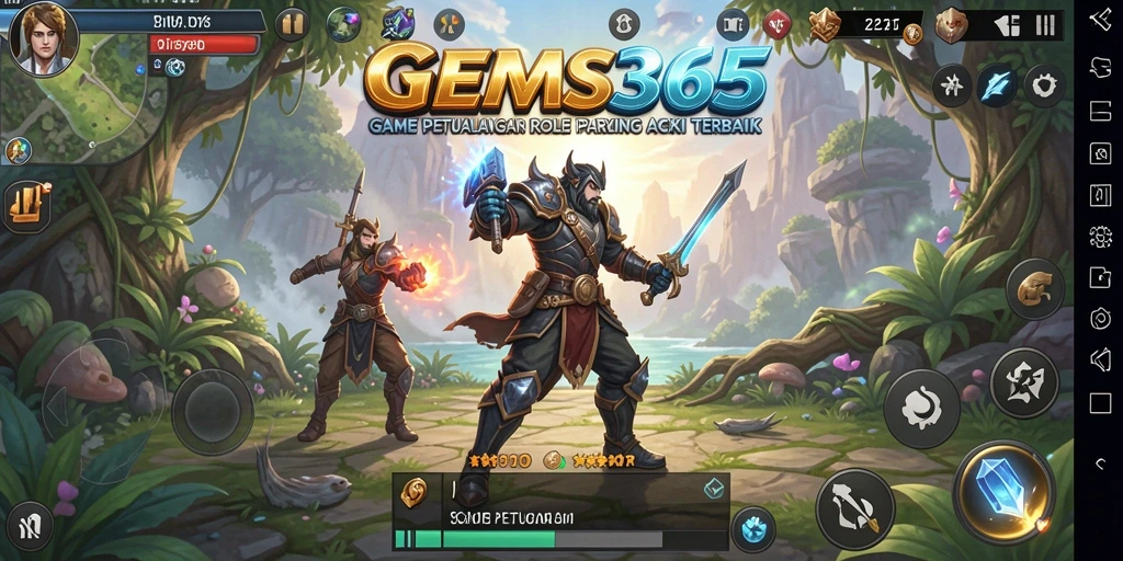 Tampilan gameplay GEMS365 yang epik dan mendebarkan.