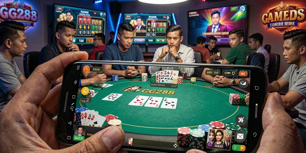 Tampilan menarik dari gameplay GG288 poker yang menegangkan.