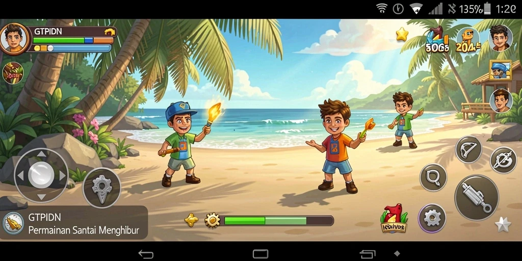 Tampilan gameplay GTPIDN yang ceria dan menarik.