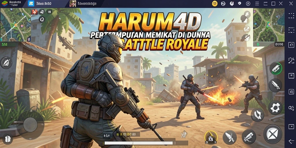 Tangkapan layar mendebarkan dari gameplay intens Battle Royale HARUM4D.