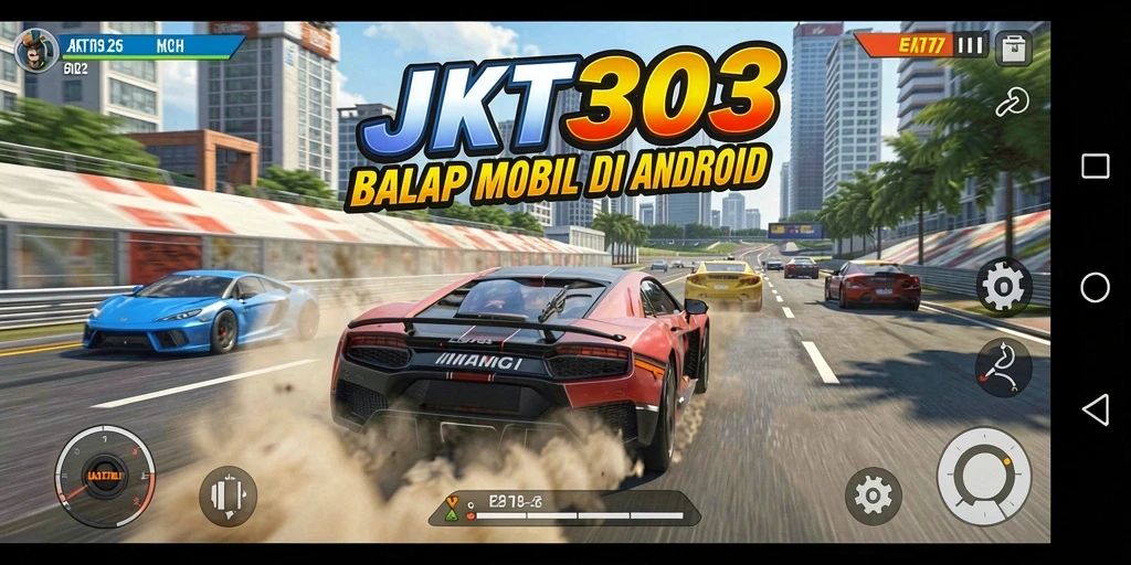 Tampilan gameplay balap yang mendebarkan dari JKT303.