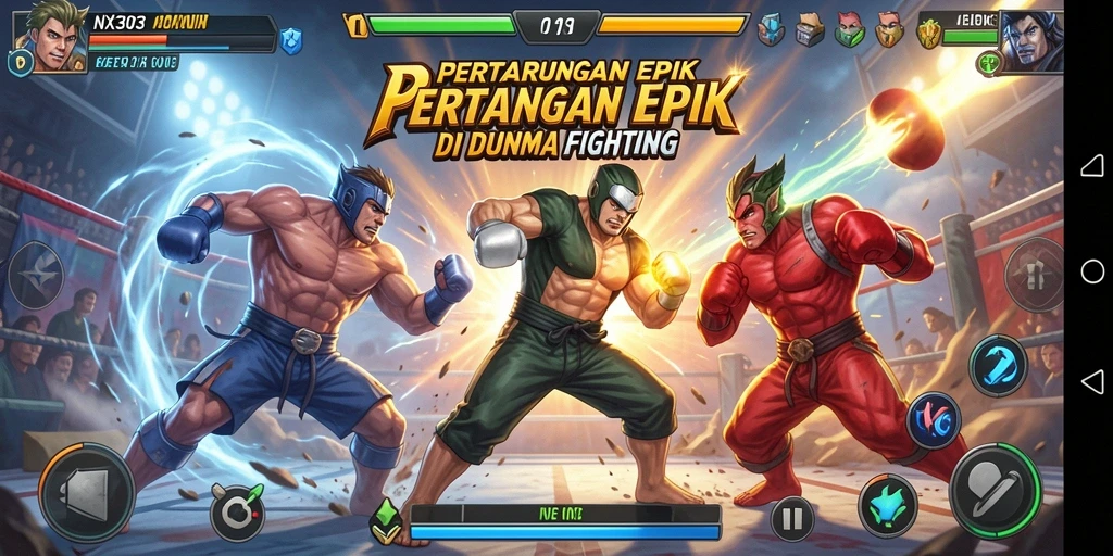 Tampilan screenshot NX303 menampilkan karakter yang sedang bertarung dengan grafis menakjubkan.