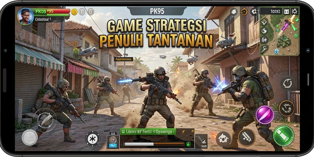 Tampilan antarmuka PK95 yang menarik dalam permainan strategi.