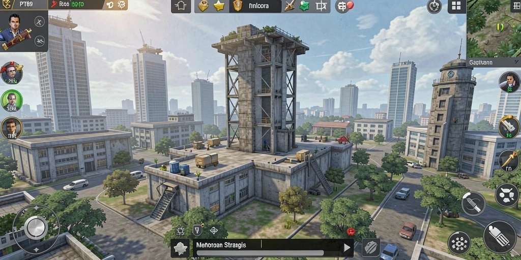 Menara yang dibangun dengan grafis cemerlang dalam pertempuran Tower Defense.